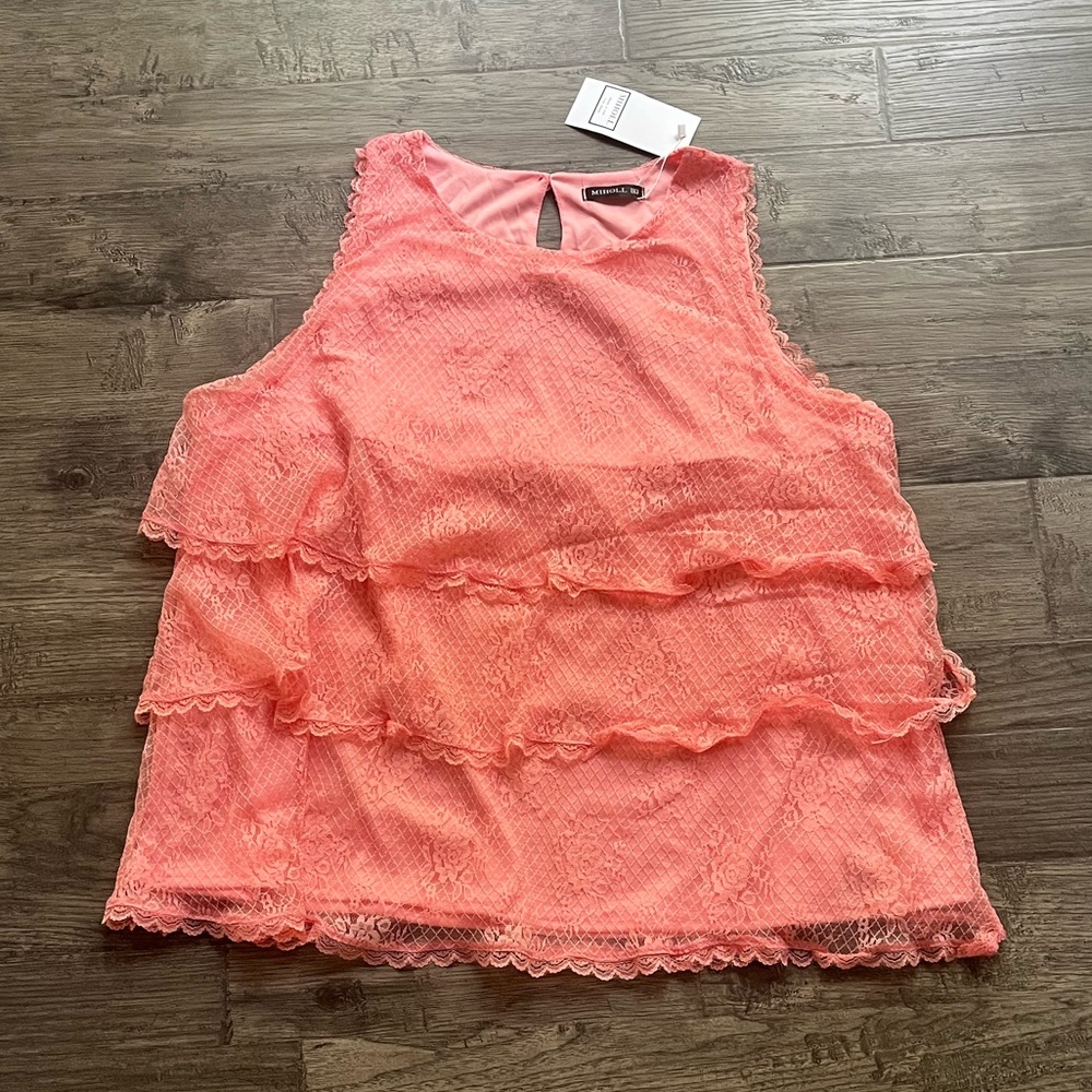 NWT Ruffled Lace Blouse Size XL